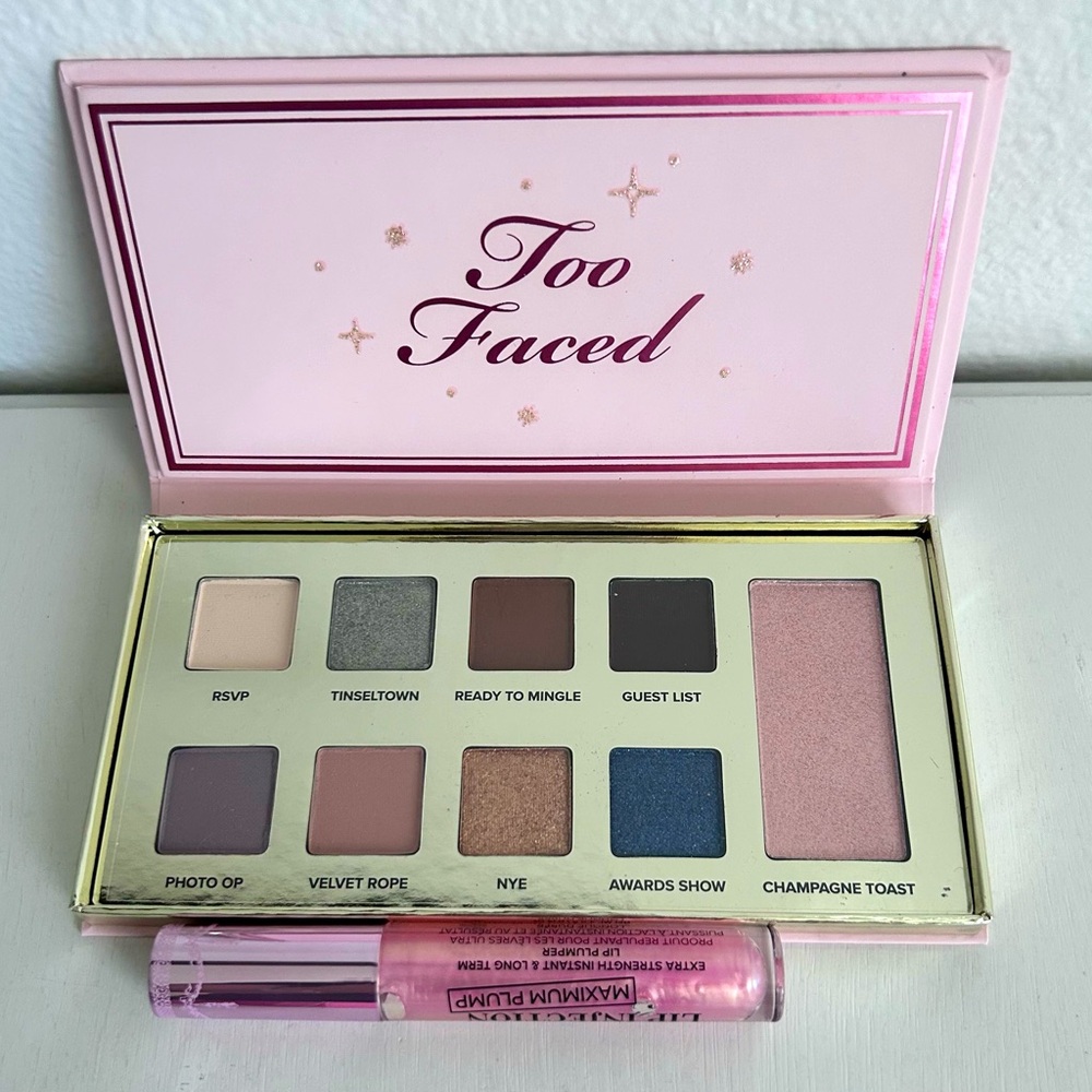 Too Faced Pop The Cork Set (Eyeshadow Palette + Lip Plumper) LIMITED EDITION NIB